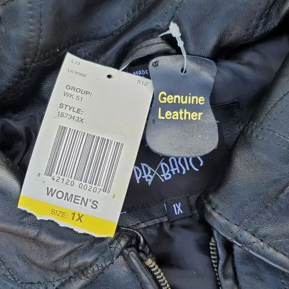 Vtg PB Basics Quilted Leather Jacket - Picture 7 of 7